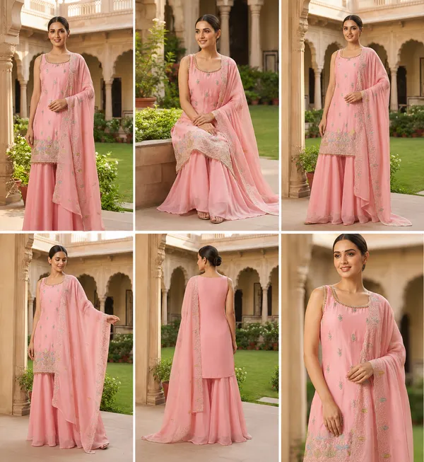 Baby_Pink_Georgette_Kurta_Set_For_Women