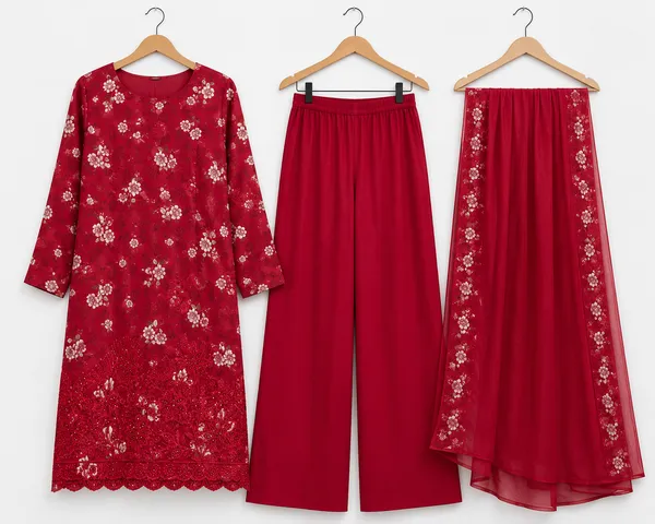 Red_Cotton_Unstitched_Kurta_Set_For_women