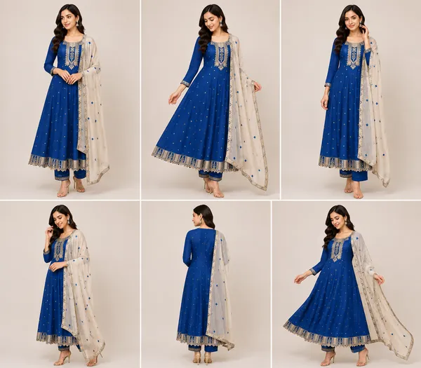 Royal_Blue_Cotton_Kurta_Set_For_Women