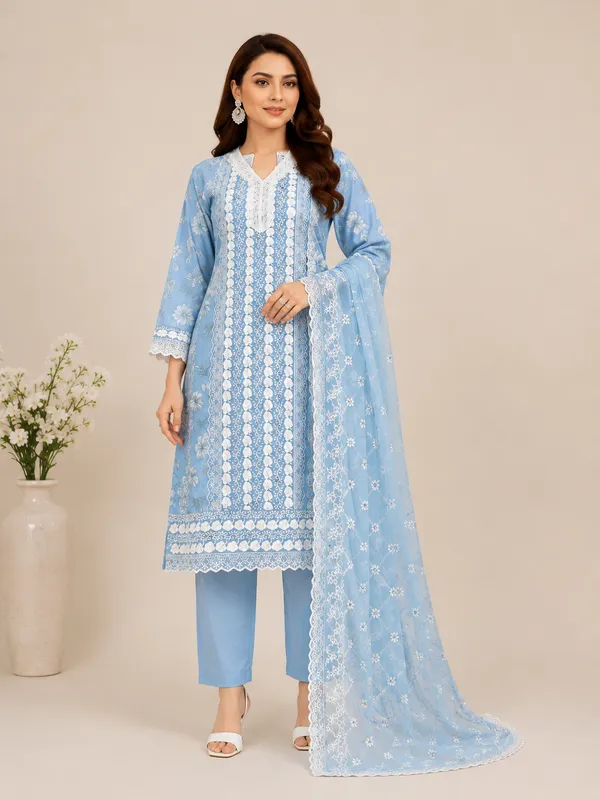 Blue_Cotton_Kurta_Set_For_Women