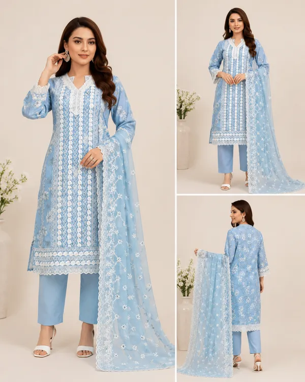 Blue_Cotton_Kurta_Set_For_Women