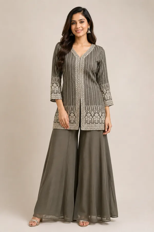 Grey_Georgette_Kurta_Set_For_Women