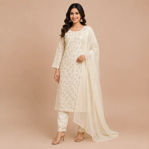 White_Lace_Kurta_Set_For_Women