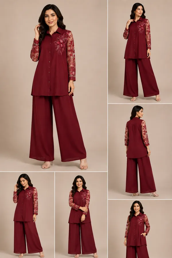 Marron_Cotton_Co-Ord_Set_For_Women