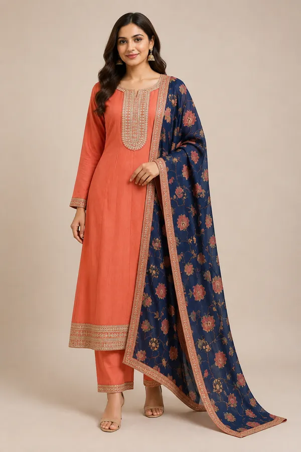 Pitch_Cotton_Kurta_Set_For_Women