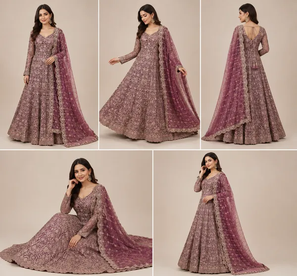 Rose_Lavender_Cotton_Gown_And_Dupatta_For_Women