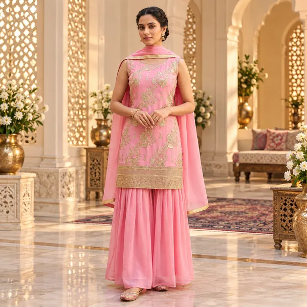 Pink_Chinnon_Gharara_Set_For_Women