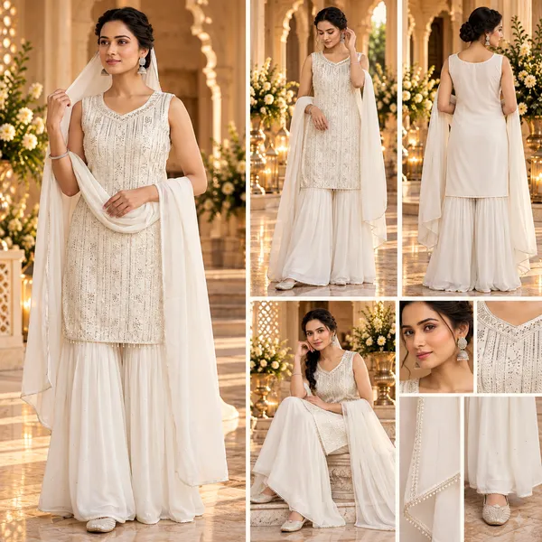 White_Sequince_Gharara__Set_For_Women