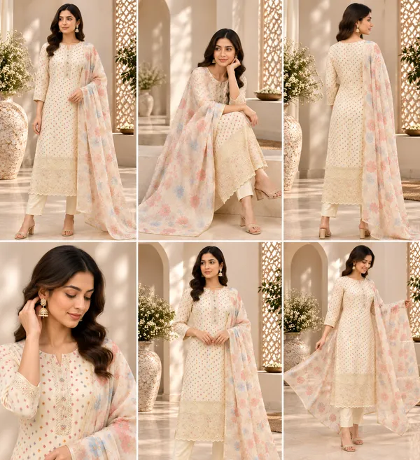 Cream_Cotton_Kurta_Set_For_Women