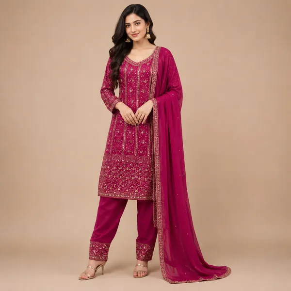 Blush_Pink_Georgette_Kurta_Set_For_Women