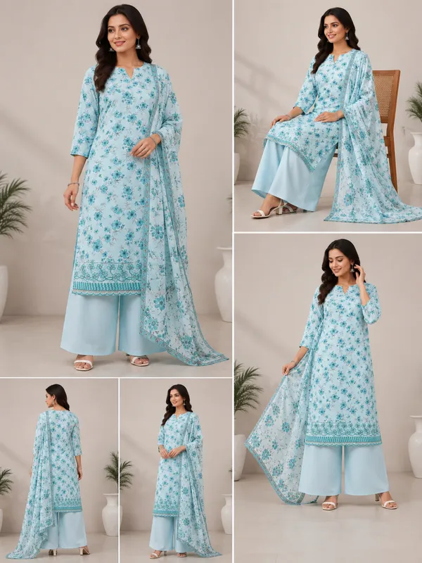 Blue_Cotton_Unstitched_Kurta_Set_For_women
