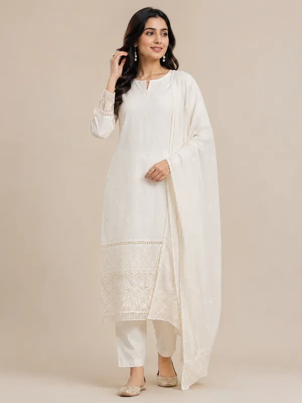 White_Cotton_Unstitched_Kurta_Set_For_women