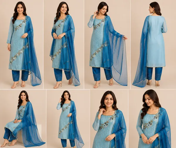 Sky_Blue_Silk_Kurta_Set_For_Women