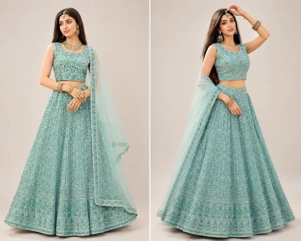 Blue_Cotton_Lehenga_Blouse_And_Dupatta_For_Women