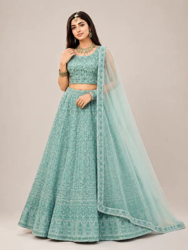 Blue_Cotton_Lehenga_Blouse_And_Dupatta_For_Women