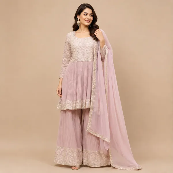 Rose_Gold_Georgette_Kurta_Set_For_Women