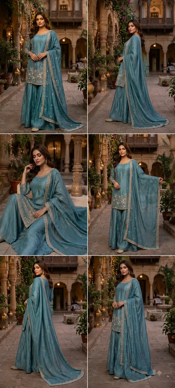 Blue_Cotton_Kurta_Set_For_Women