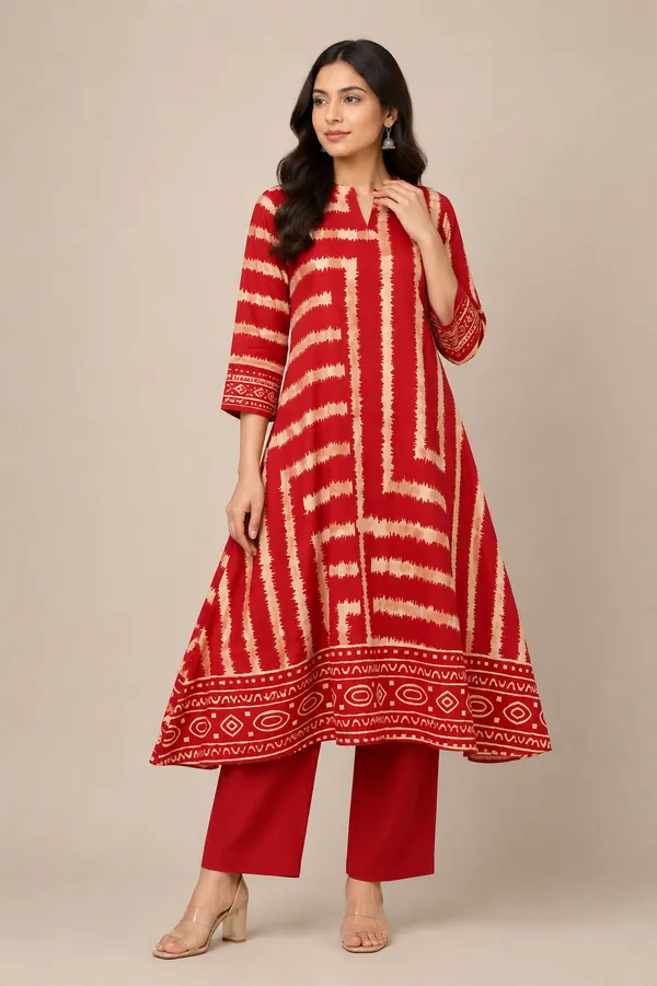 Red_Cotton_Co-Ord_Set_For_Women