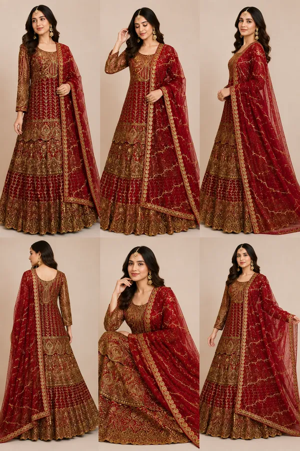 Red_Cotton_Top_Skirt_And_Dupatta_For_Women