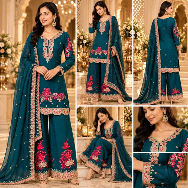 Rama_Green_Georgette_Plazo_Set_For_Women