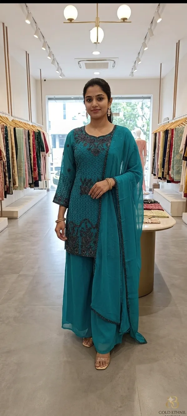 Green_Cotton_Kurta_Set_For_Women