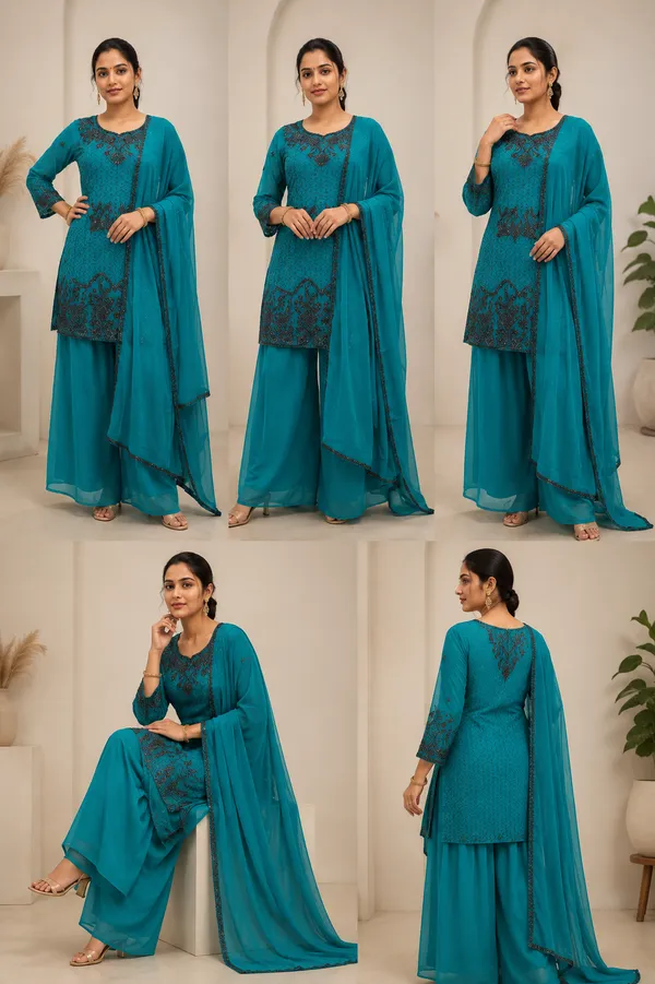 Green_Cotton_Kurta_Set_For_Women