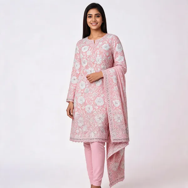 Pink_Cotton_Floral_Embroidered_Unstitched_Kurta_Set_For_Women
