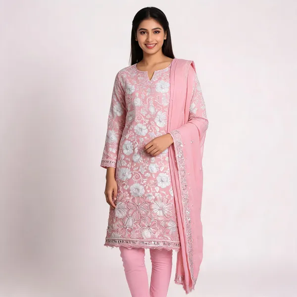 Pink_Cotton_Floral_Embroidered_Unstitched_Kurta_Set_For_Women