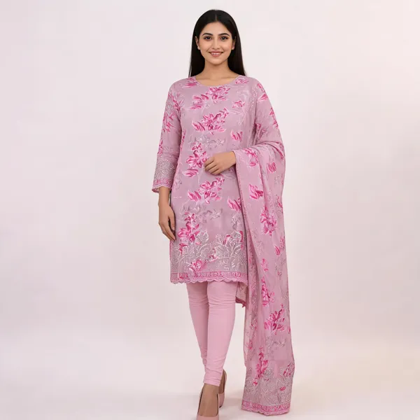 Pink_Cotton_Floral_Embroidered_Unstitched_Kurta_Set_For_Women