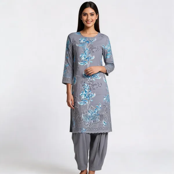 Grey_Cotton_Floral_Print_Unstitched_Kurta_Set_For_Women