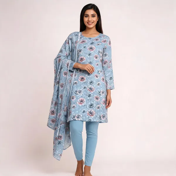 Light_Blue_Mal_Cotton_Floral_Print_Unstitched_Kurta_Set_For_Women