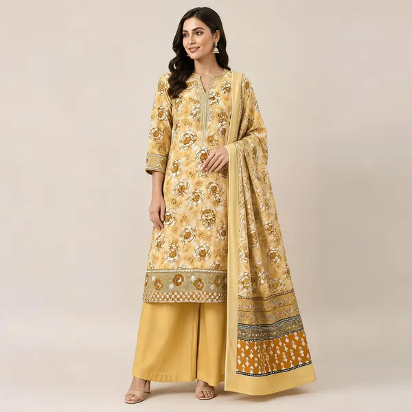 Cream_Cotton_Unstitched_Kurta_Set_For_women