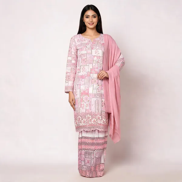 Pink_Mal_Cotton_Floral_Print_Unstitched_Kurta_Set_For_Women