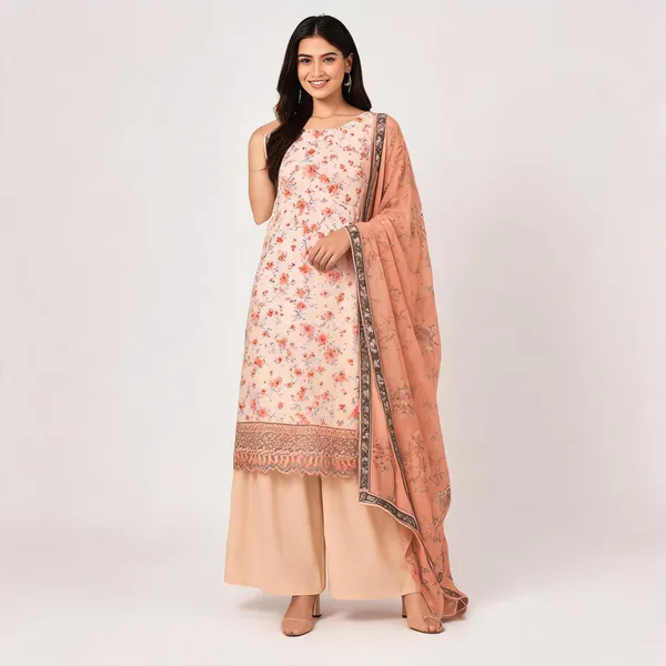 Peach_Cotton_Unstitched_Kurta_Set_For_women