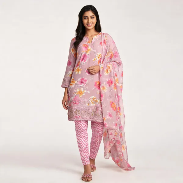 Pink_Cotton_Floral_Embroidered_Unstitched_Kurta_Set_For_Women