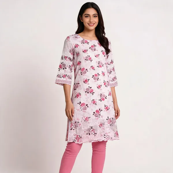 Pink_Cotton_Floral_Print_Unstitched_Kurta_Set_For_Women
