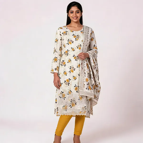 White_Cotton_Unstitched_Kurta_Set_For_women