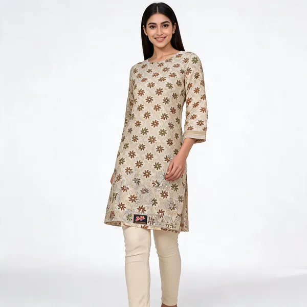 Beige_Cotton_Floral_Embroidered_Unstitched_Kurta_Set_For_Women