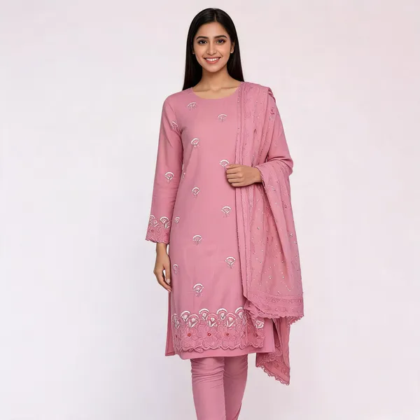 Pink_Cotton_Embroidered_Unstitched_Kurta_Set_For_Women