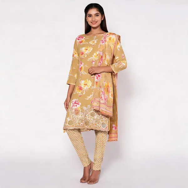 Beige_Cotton_Unstitched_Kurta_Set_For_women
