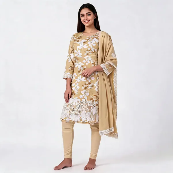 Beige_Cotton_Unstitched_Kurta_Set_For_women