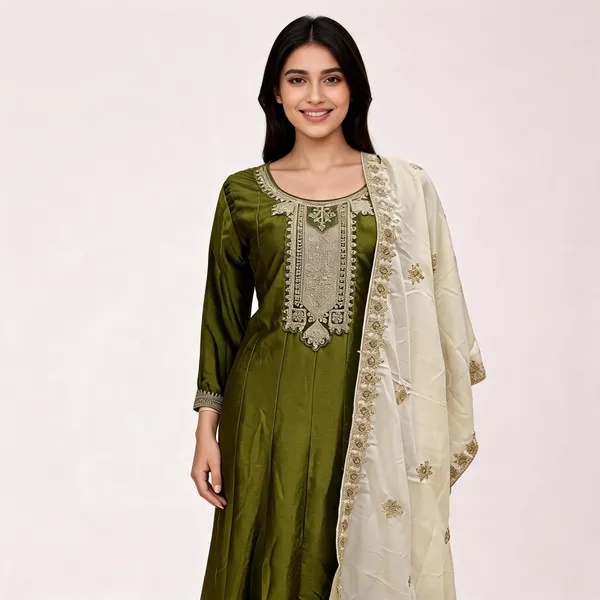 Mehndi_Green_Silk_Anarkali_Top_Pant_Dupatta_Set_For_Women