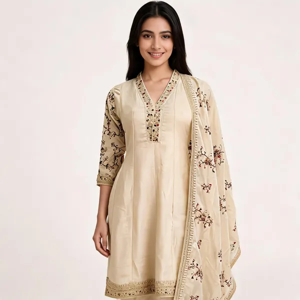 Cream_Vichitra_Anarkali_Top_Pant_Dupatta_Set_For_Women