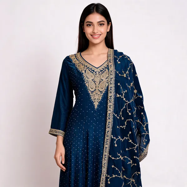 Blue_Vichitra_Anarkali_Top_Pant_Dupatta_For_Women