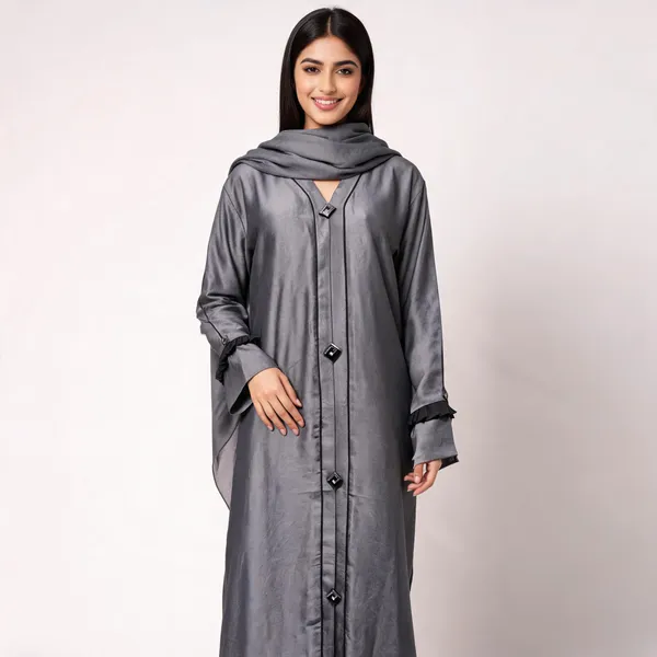 Grey_Cotton_Stone_Work_Abaya_With_Scarf_For_Women
