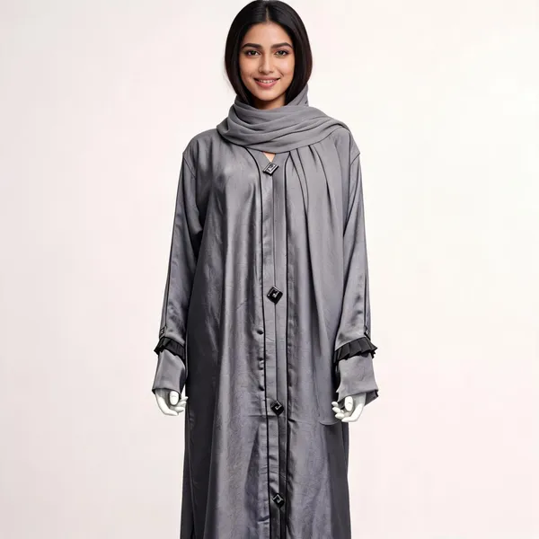 Grey_Cotton_Stone_Work_Abaya_With_Scarf_For_Women