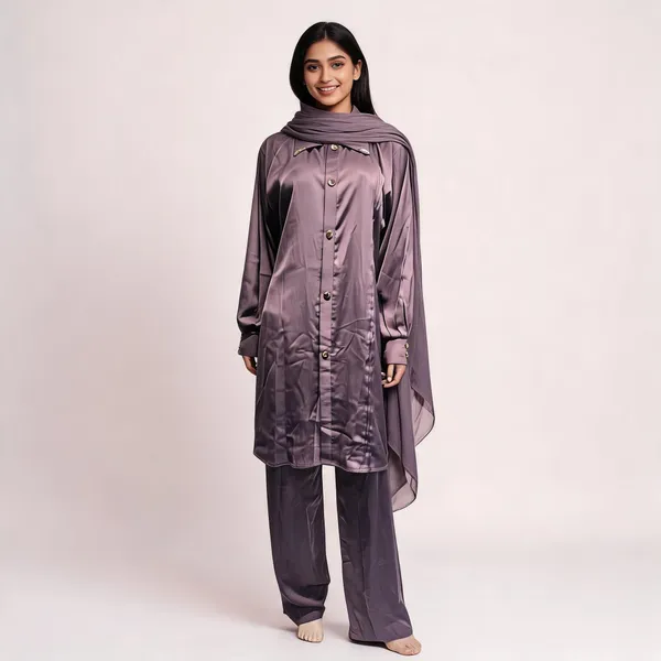 Lavender_Cotton_Abaya_With_Scarf_For_Women