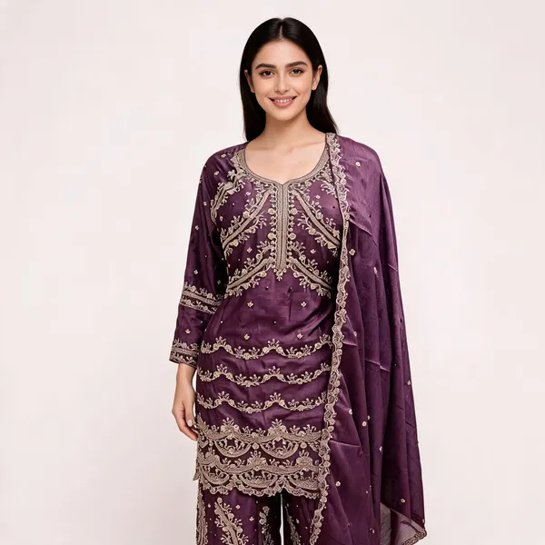Lavender_Vichitra_Embroidered_Top_Pant_Dupatta_For_Women