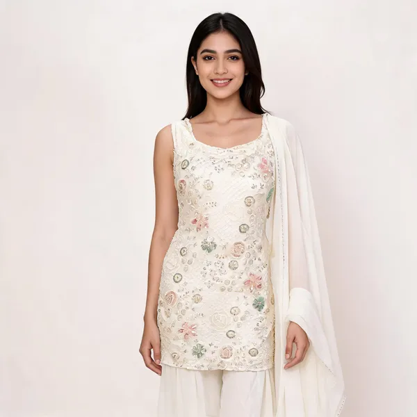 White_Georgette_Embroidered_Top_Pant_Dupatta_For_Women