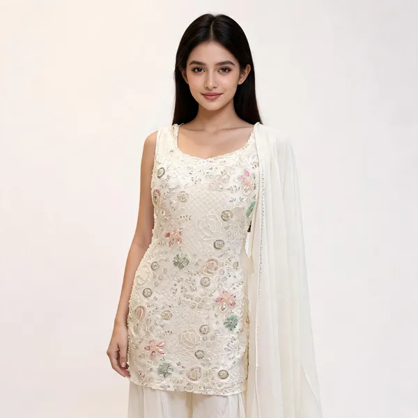 White_Georgette_Embroidered_Top_Pant_Dupatta_For_Women